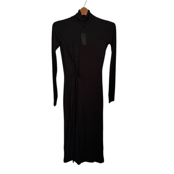 Rag & Bone NWT Black Draped Shaw Midi Dress- Size XXS - Picture 8 of 11